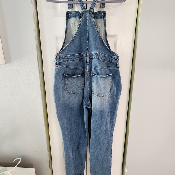 Universal Thread Light to Medium Blue Denim Overalls with Brass Buttons GRUNGE - Picture 6 of 14